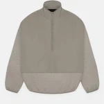 Essentials Dust Heather Grey Nylon Fleece Mock Neck Sweatshirt​